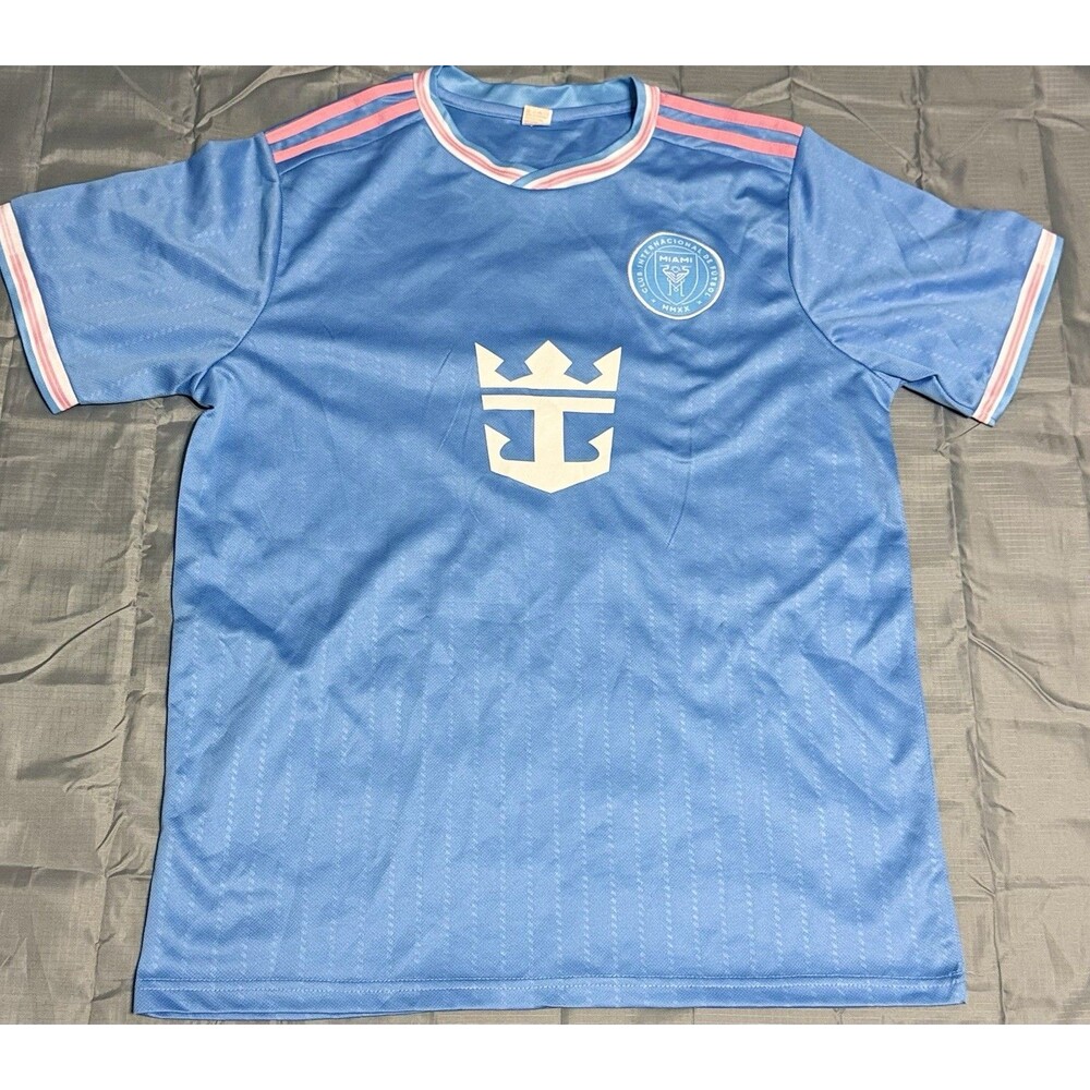 Inter Miami CF Soccer Jersey #12 Light Blue Pink Size Large